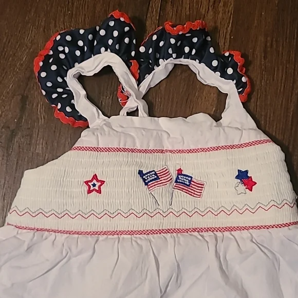MARIE NICOLE XL SIZE 5 GIRLS 4TH OF JULY PATRIOTIC AMERICANA BOUTIQUE OUTFIT - Picture 2 of 2